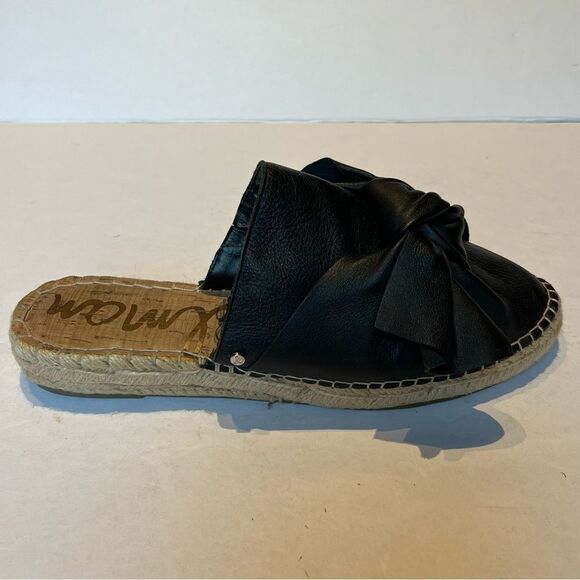 Sam Edelman Women's Espadrilles Black Leather Bow Top Size 9M Lynda - Picture 4 of 12